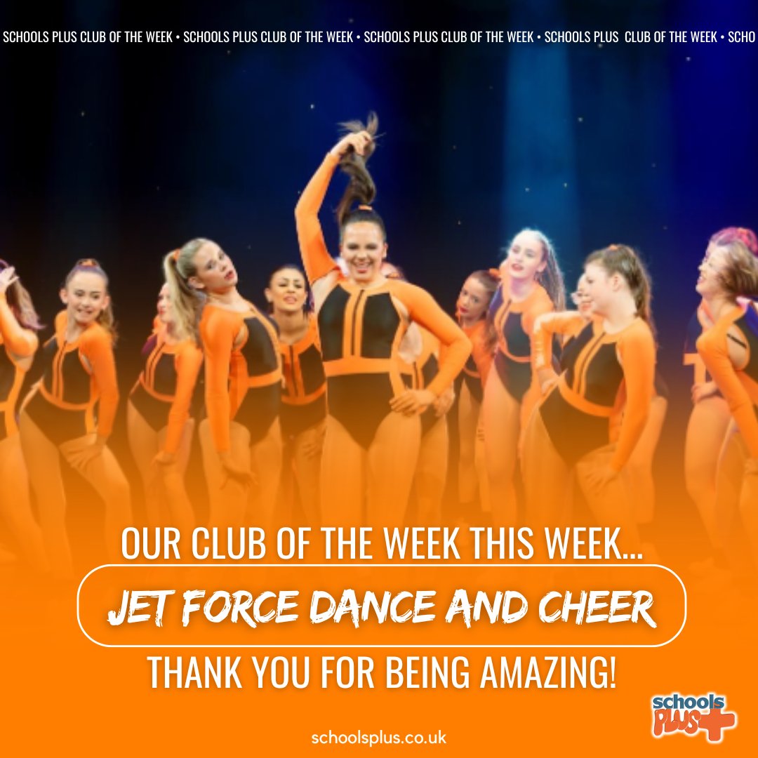 Check out Jet Force Dance and Cheer, our club of the week! Thank you for booking with Schools Plus and giving back to schools. If you are looking to book, visit - bit.ly/3JgUwwN  

#SchoolsPlus #schoollettings #schoolhire