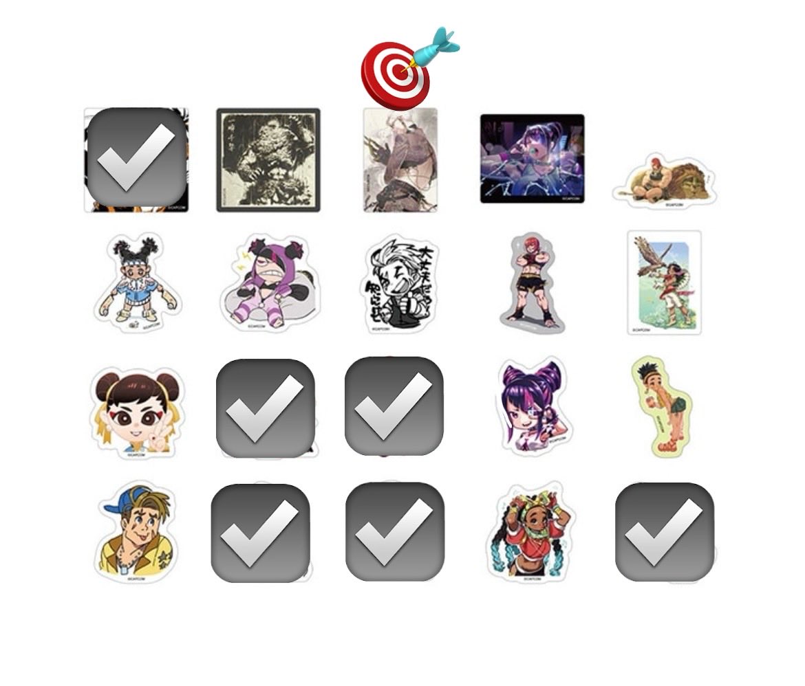 【交換】ストリートファイター6 スト6 バラエティダイカットステッカー A Bセット

求…🎯＞💖＞💕
譲…ルーク.ジェイミー.春麗.ジュリ.ザンギエフ.キンバリー.マリーザ.リリー.豪鬼

郵送のみ、初回様リトリン必読
🎯含むお取引優先、当方の買取可
検索からでもお気軽にお声がけください。