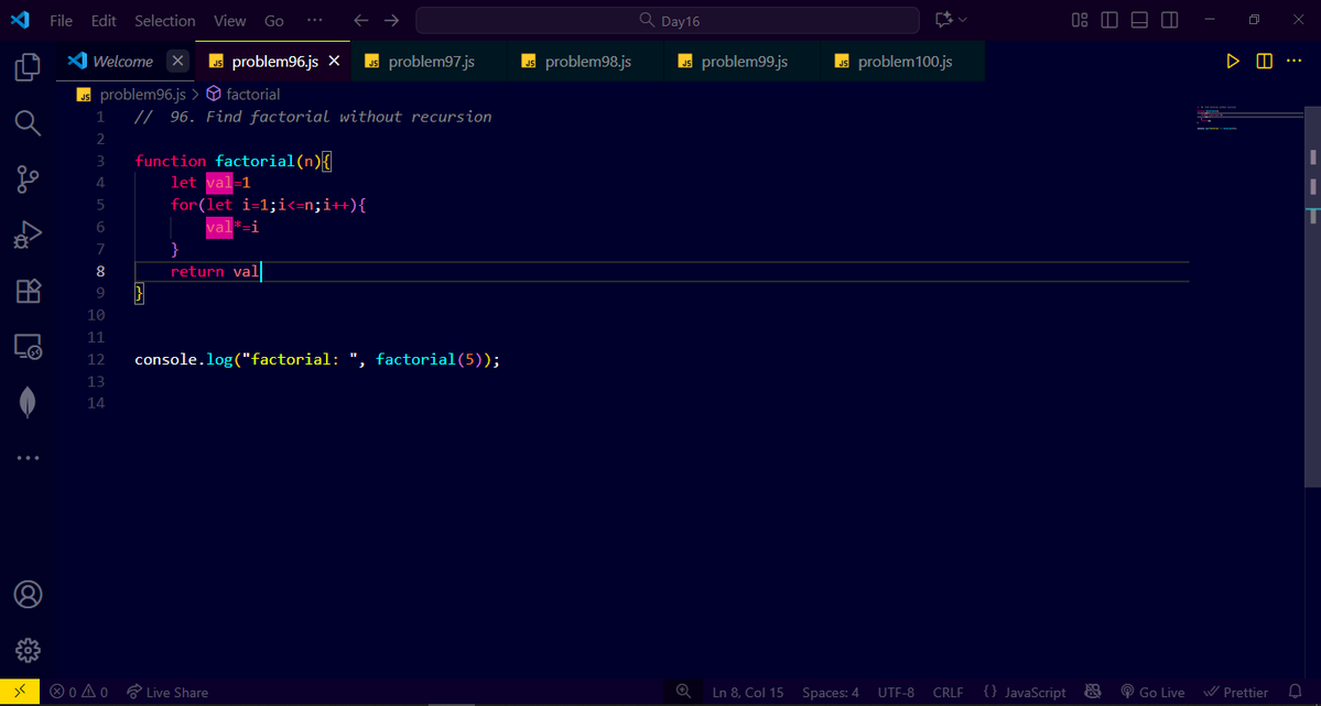 CoderAnand's tweet image. Day 39 of learning DSA ✅
Solved 5 miscellaneous problems today. Feeling more confident and excited to keep leveling up! 💪🔥
#DSA #CodingJourney #KeepCoding #ProblemSolving