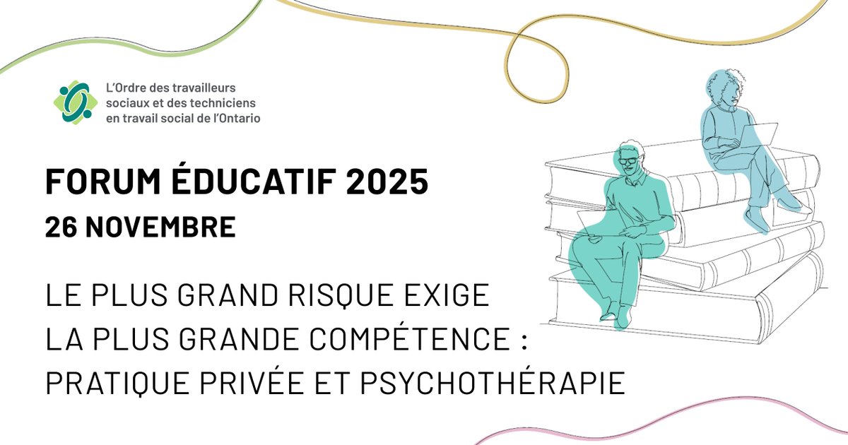 📢 Participez au Forum éducatif virtuel de l’Ordre le 26 Nov. 2025 !

Obtenez des précieuses connaissances et participez à la table ronde « Le plus grand risque exige la plus grande compétence – pratique privée et psychothérapie ».

🔗 ow.ly/zxpG50XjLQe