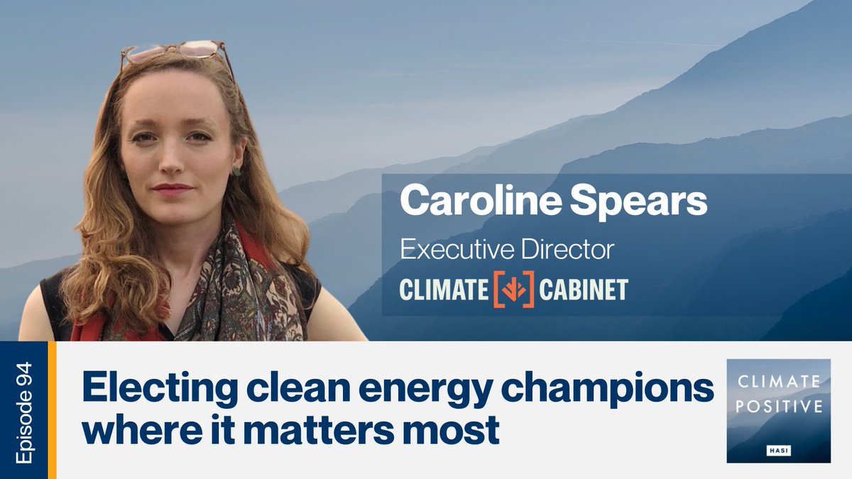 New Pod: Guy Van Syckle &amp; Gil Jenkins talk with Caroline Spears (<a href="/c_r_spears/">Caroline Spears</a>) from Climate Cabinet (<a href="/Climate_AF/">Climate Cabinet Action</a>) about electing state &amp; local clean energy champions who can unlock billions for climate progress—using data and strategy to make it happen.

hasi.com/podcast/electi…