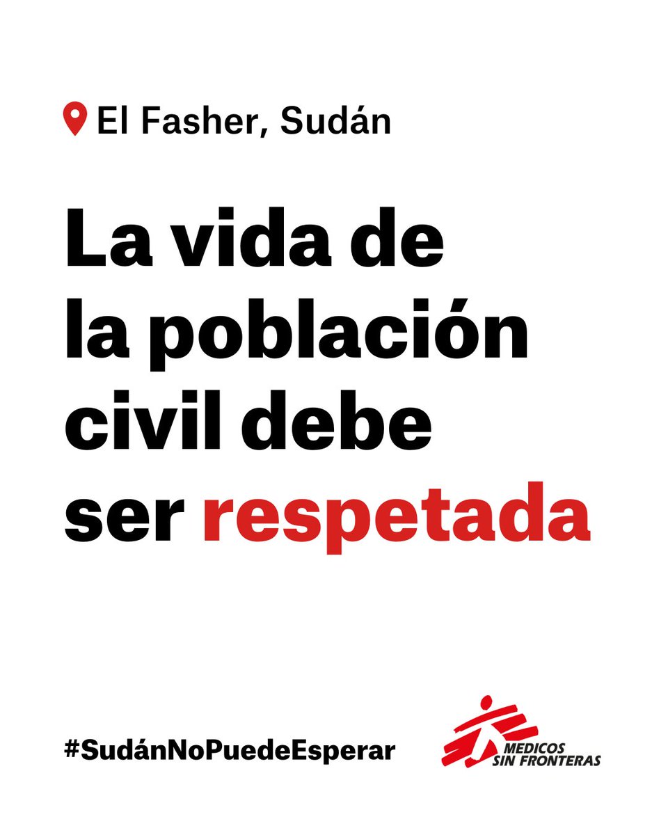🟥 Estamos profundamente preocupados por lo que está sucediendo en El Fasher, en Darfur Norte (Sudán)📍, desde donde están huyendo miles de personas testigos del horror y la violencia más extrema.