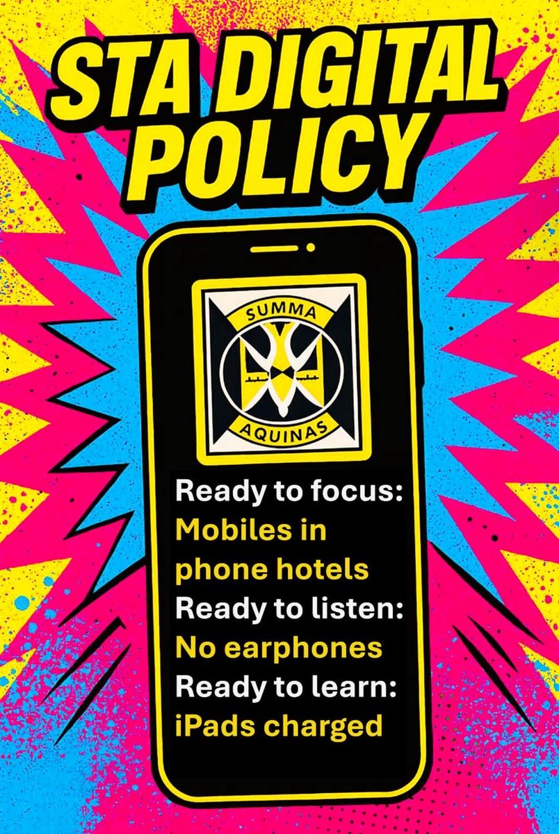 5 days to go until we relaunch our Digital Policy. Every pupil now has a brand new iPad so let’s make room for learning by removing all distractions. 

Parents/carers keep an eye out in your inbox for more info on this policy update. 
#Focus
#Listen
#Learn 
#TeamSTA