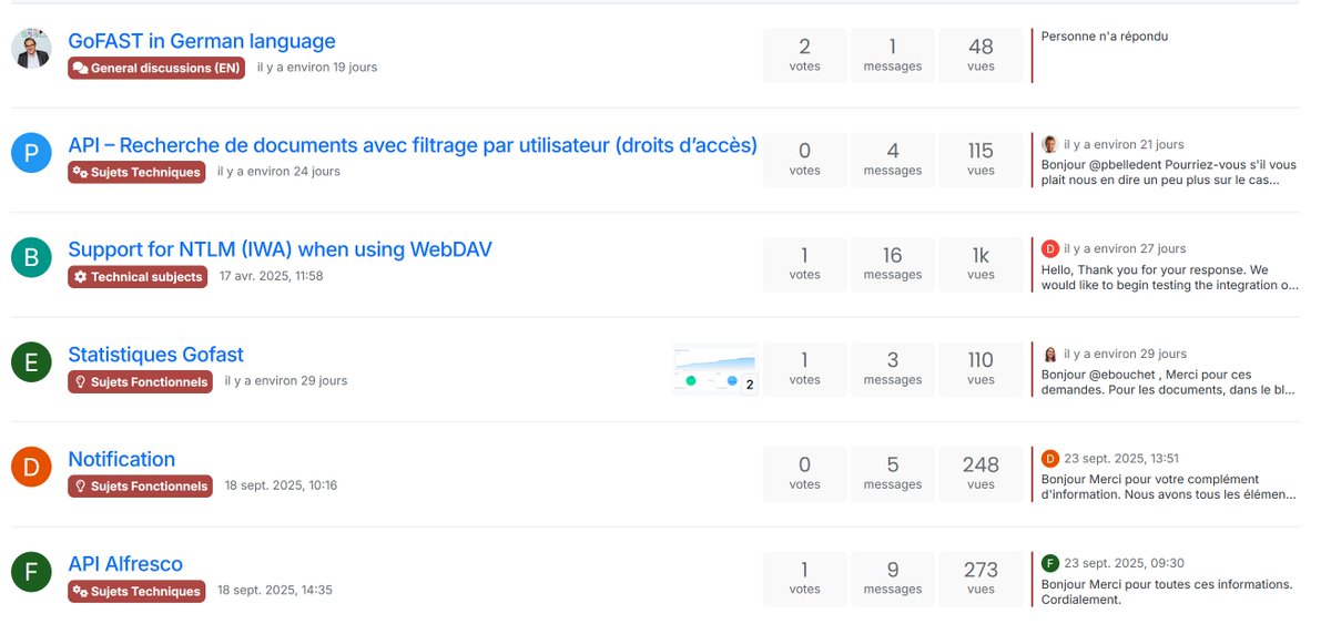 GoCEOVision's tweet image. Nos utilisateurs sont au cœur de l’innovation 

Nos forums sont l’endroit idéal pour :
- partager vos idées et bonnes pratiques
- poser vos questions techniques ou fonctionnelles
- découvrir les nouveautés et astuces GoFAST

Votre participation est précieuse

Rejoignez  la…