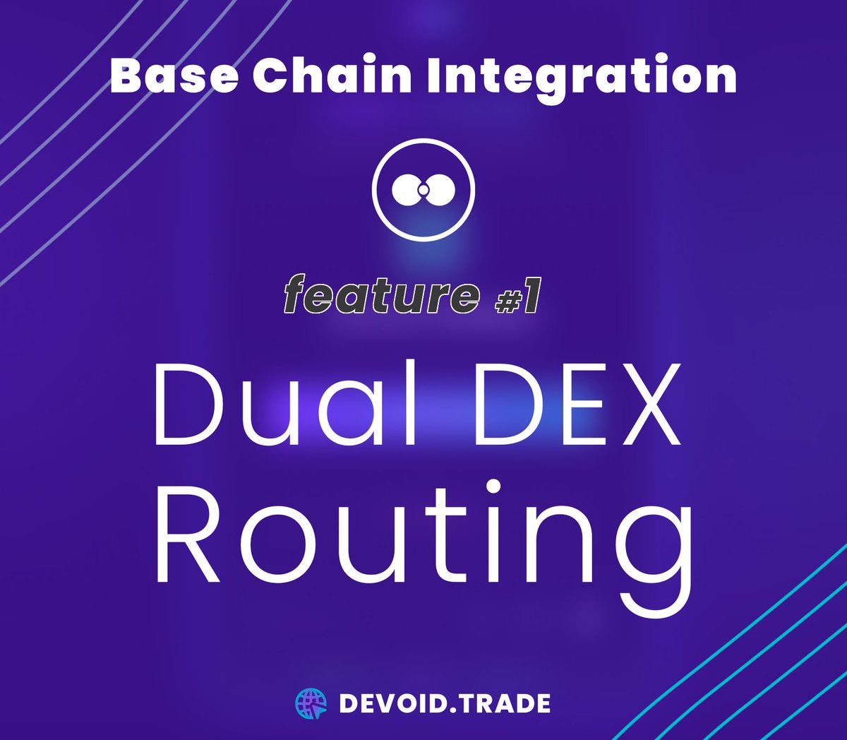 DevoidTrade's tweet photo. What will you see with the base chain on Devoid? Let us explain one of the features #1.

Dual DEX routing allows the bot to trade on both Uniswap V2 and Uniswap V3.

It automatically checks which one gives you the better price, so if buying is cheaper on V2 but selling gives more profit on V3, it instantly switches between them.

You always get the best deal without having to do anything manually.

That's not enough? Okay, let's continue with feature #2.