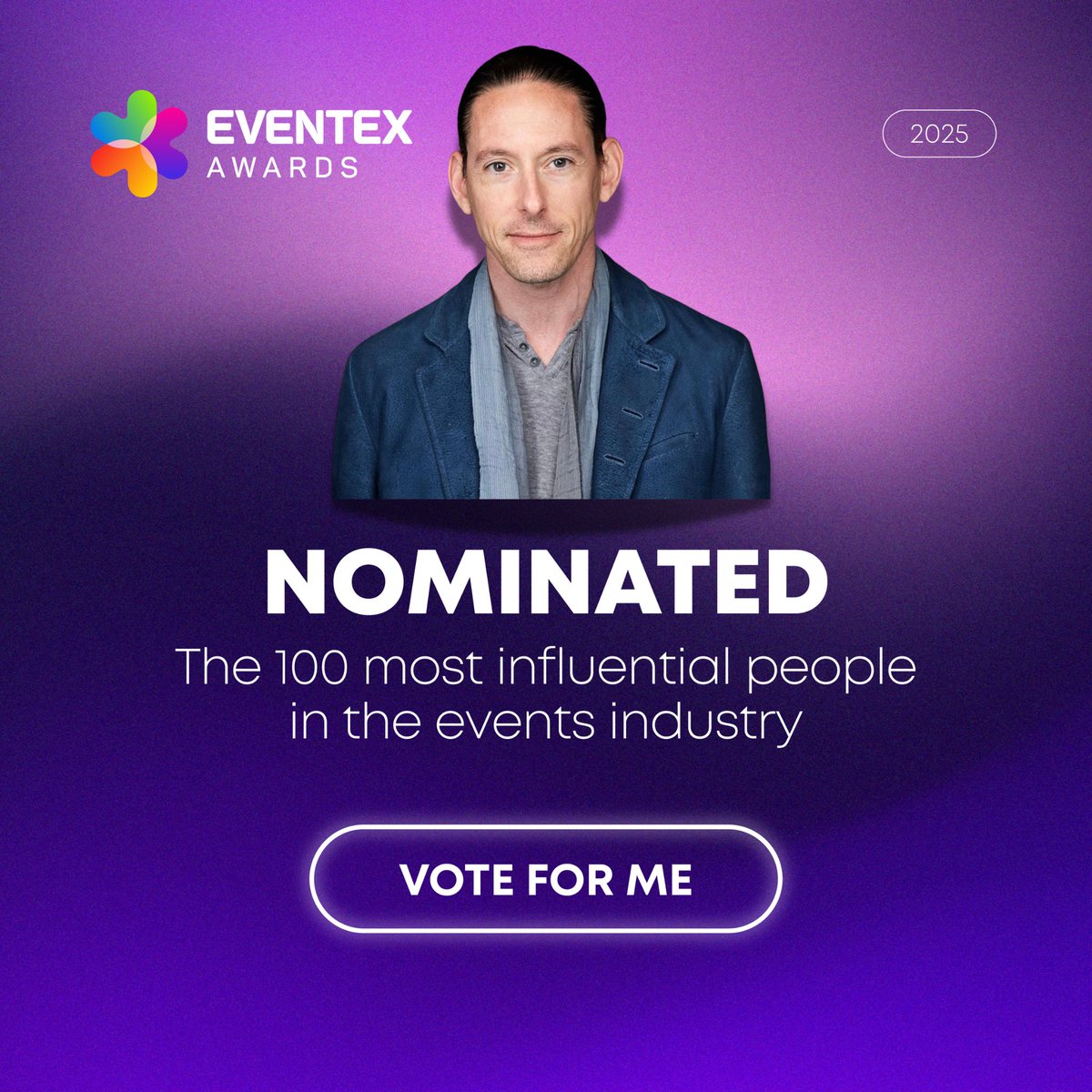 I am nominated for The Most Influential People in the Events Industry index for 2025! You can support me by voting at eventex.com/people2025