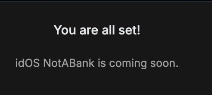 Arindams94's tweet image. @idOS_network NotABank coming sooner than you think.

Be positioned for the launch with creating your account on idOS now if you haven't until now .

If you're a beta user ( tg group) then you have already known about this before

#idOS_network #WallchainQuacks