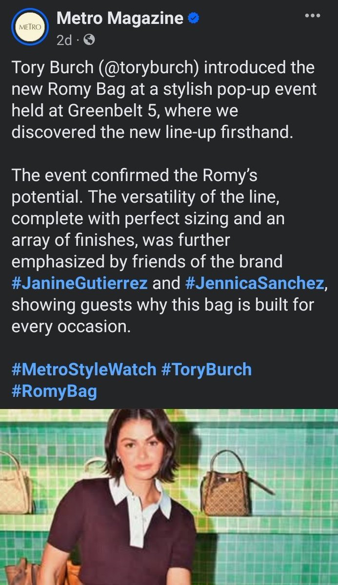 LoisaJema's tweet photo. Thank you Metro Magazine ❤️
#JanineGutierrez @janinegutierrez Janine Gutierrez @toryburch #ToryBurch #MetroStyleWatch
©️ https://t.co/mWP2dHGqlN