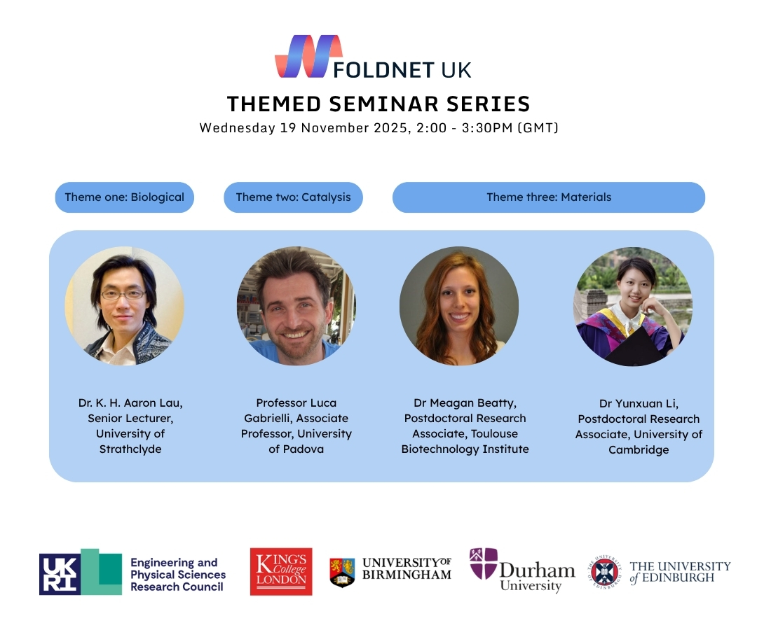 FoldNetUK's tweet photo. The first instalment of the FoldNetUK Themed Online Seminar series is taking place on 19 Nov at 2:00pm GMT. Invites have gone out to FoldNetUK network members, so do register for the network on our website if you're interested in these types of events! https://t.co/MGEI6keOGs
