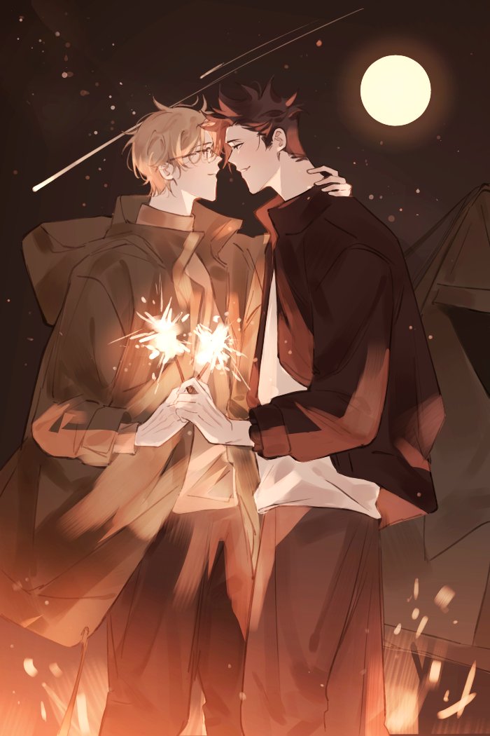 hellomayu_'s tweet image. 「 月が綺麗ですね 」🐈‍⬛🌙
#kurotsuki #krtsk #クロ月