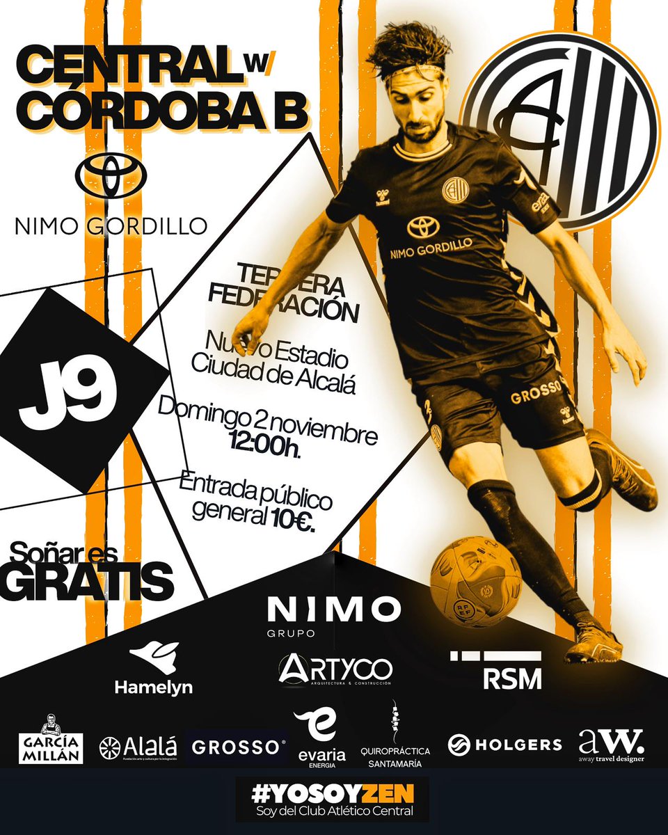 🔥 ¡Nueva jornada en el horizonte… y seguimos con hambre de más!

Este domingo volvemos al Ciudad de Alcalá para vivir un partidazo ante el Córdoba B ⚽

Queremos más fútbol, más corazón y más Central.

🤍🖤 ¡Ven, siente y empuja con nosotros!

#DaleCentral #SoñarEsGratis