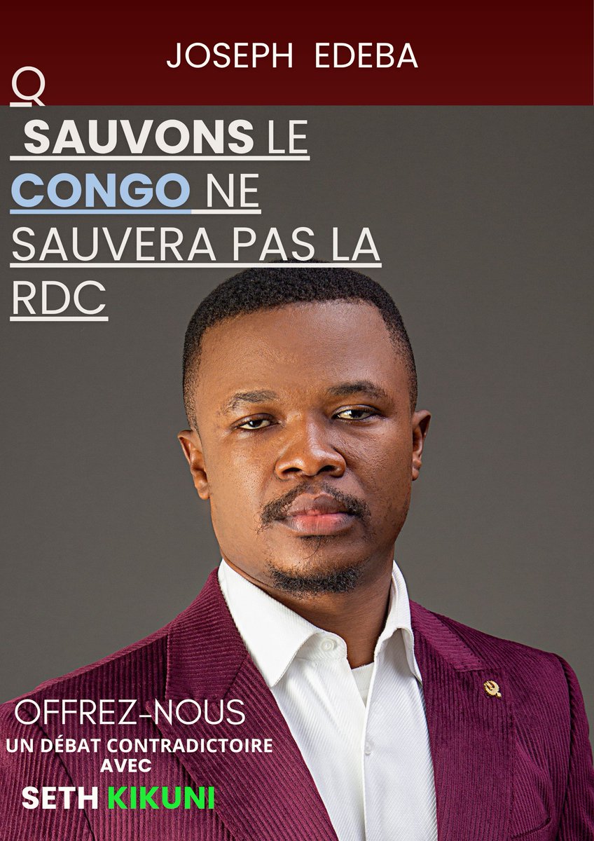 JOSEPH EDEBA (@josephedeba) on Twitter photo 🇨🇩📢
Dans un souci d’éclairer le culte de l’opinion publique et de restaurer la vérité politique face aux illusions entretenues,
je lance officiellement un défi public au porte-parole de la plateforme #SauvonsleCongo,
pour un débat contradictoire autour du thème :
« Sauvons le 🇨🇩📢
Dans un souci d’éclairer le culte de l’opinion publique et de restaurer la vérité politique face aux illusions entretenues,
je lance officiellement un défi public au porte-parole de la plateforme #SauvonsleCongo,
pour un débat contradictoire autour du thème :
« Sauvons le
