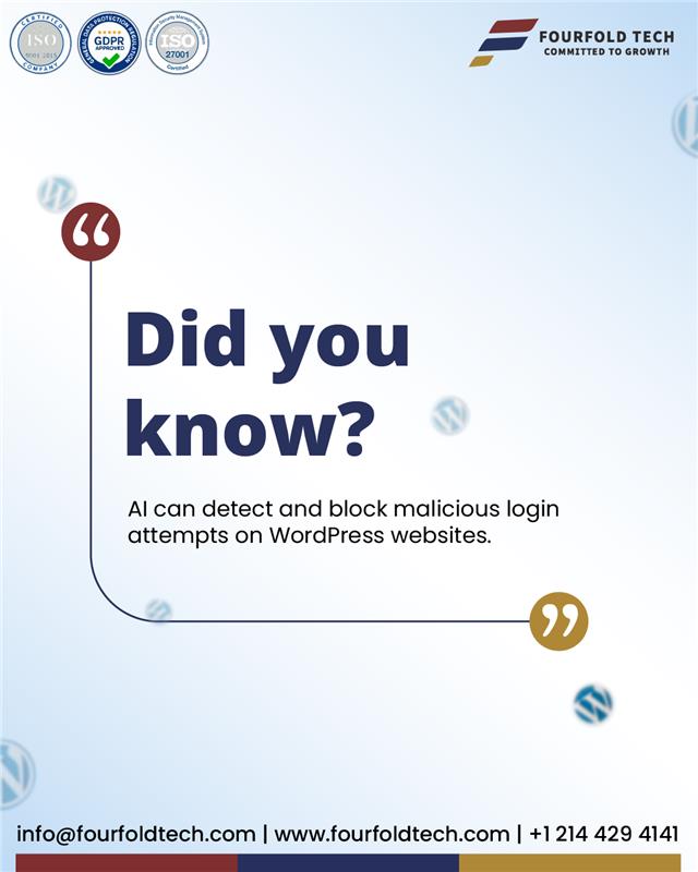 FourfoldTech's tweet image. 💡 Did you know?
AI can detect and block malicious login attempts on WordPress websites before hackers even get in 🚫👨‍💻

🌐 fourfoldtech.com

#FourfoldTech #WordPressSecurity #AISecurity #DidYouKnow #WebsiteSecurity #CyberSecurity #AIForBusiness #DigitalProtection