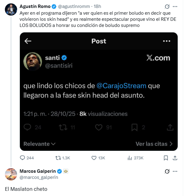 Me hizo un gran favor Galperín con esta declaración. Porque en el verano 1975-1976 cuando se definió institucionalmente el concepto de "cheto" y se lo confrontó con el de "rockero", yo claramente pertenecía a la organización nacional de los rockeros, con Zeppelin, Deep Purple,