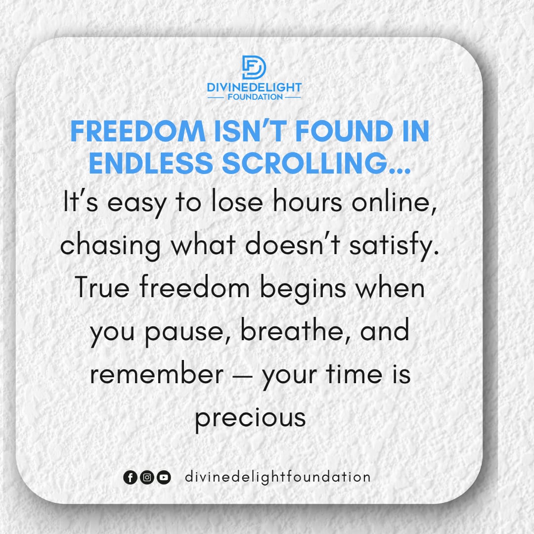 DivinedelightF's tweet photo. In a world full of endless scrolling and digital noise, remember: true freedom isn’t found in the feed — it’s found in your focus.
Feed your soul with light, truth, and purpose this week. 
Let your screen reflect your spirit, not steal it.

📖 John 8:36 https://t.co/h9rP4QHeEL