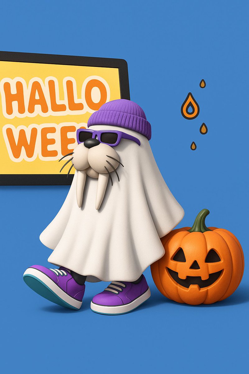 Walrus_IDN's tweet image. Di Halloween kali ini, semoga dompetmu penuh keberuntungan, bukan kejutan menyeramkan dari market! 
Bahkan Walrus pun ikut merayakan dengan kostum spesialnya 👻
Nikmati momen seru ini, kreatif, dan jangan lupa jaga private key-mu baik-baik, biar nggak jadi cerita horor di Web3.😁