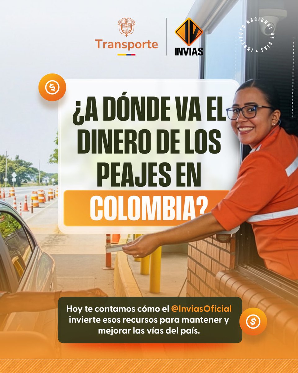 ¿A dónde va el dinero de los peajes en Colombia?🇨🇴 

#InviasConEquidad <a href="/MinTransporteCo/">MinTransporte</a> <a href="/maferojas/">Mafe Rojas</a>