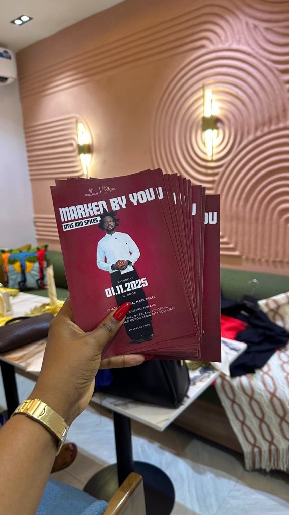 sammyokpidama's tweet image. Just closed another event branding client 
Marked by You- Style &amp;amp; Spices
-Billboard &amp;amp; Flyers

Event &amp;amp; party organizers, it’s events season
Let’s bring yours to life

#EventDesign #EventPlanning