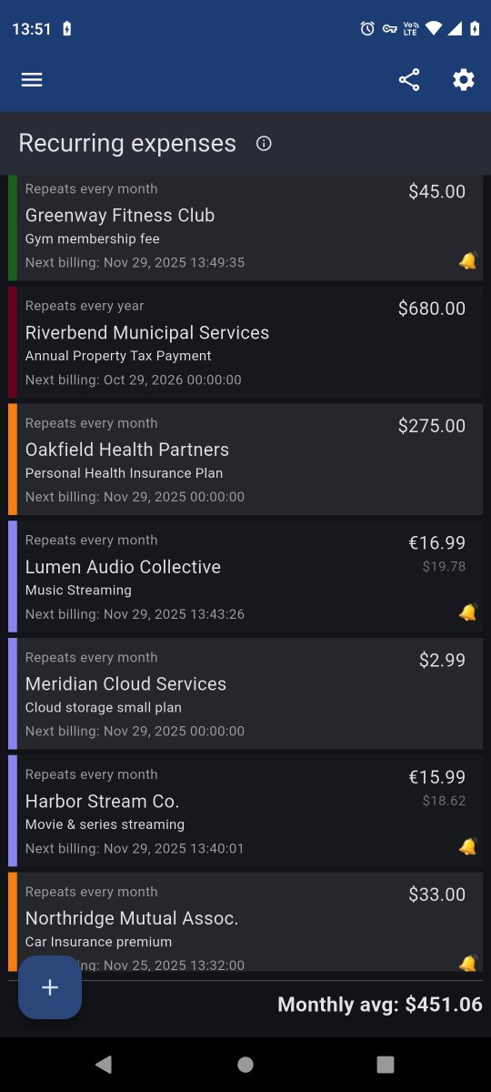 ventsiivanov's tweet photo. Those “small monthly charges” add up fast 💡 Track and manage all your recurring expenses, subscriptions &amp; bills easily with Xpricey. Currently only available for Android: https://t.co/OEMV6w1zcr https://t.co/LY0wABswXI