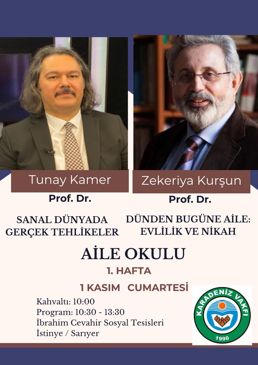 Kasamorg01's tweet photo. Vakfımızın 4 Haftalık AİLE OKULU,
1 KASIM Cumartesi, 10:00'da başlıyor.
Katılımcıları her hafta farklı uzmanlarla buluşturuyoruz. 
Bu hafta: @tunaykamer @zekeriyakursun 
Bilgi &amp; Kayıt: 0553 903 19 17. https://t.co/AMiYwuWlNC