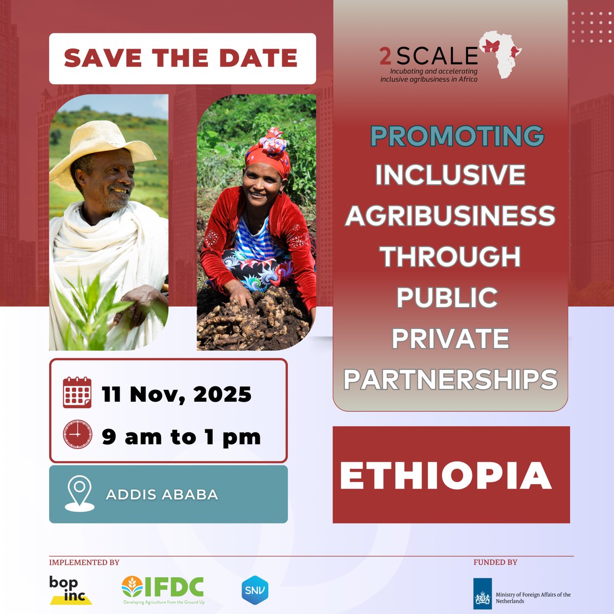 SCALE_2's tweet photo. We are excited to announce the final national close-out events for 2SCALE in #SouthSudan, #Ethiopia and #Kenya!
These events will not just mark the close of 2SCALE, but the beginning of a new #InclusiveAgribusiness era.
#2SCALEImpact #PPPs
@Bopinc| @IFDCGlobal| @SNVworld https://t.co/fUqUCCAGo0