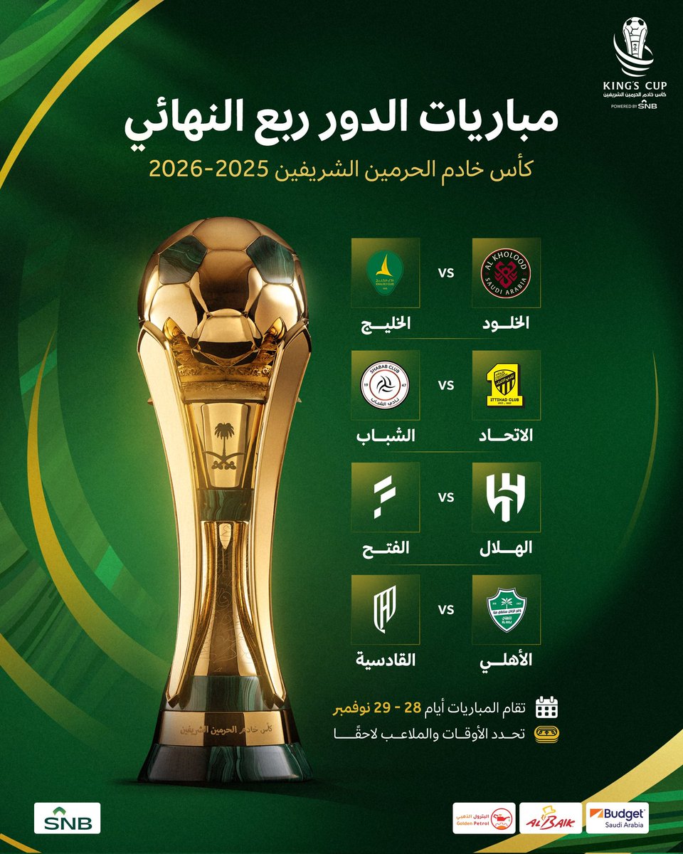 قرعة الدور ربع النهائي في 
#أغلى_الكؤوس