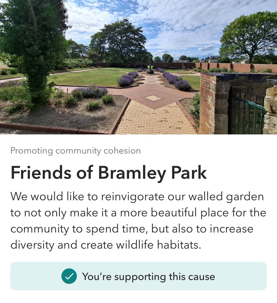 🌳 Pleased to support Friends of Bramley Park with my Co-op membership for the year ahead