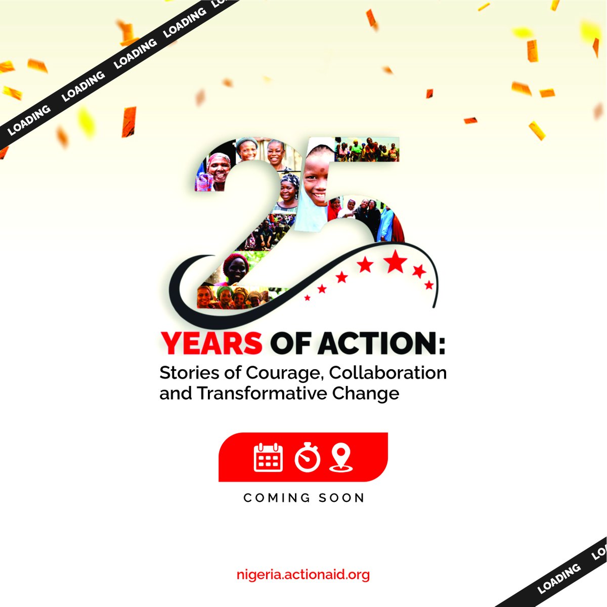 ActionAidNG's tweet photo. We’ve been keeping a secret 👀
Now we’re ready to tell the world!

🔥 25 YEARS OF ACTION🔥
Coming soon. Stay close. 💥

#25YearsOfAction #PowerInPeople https://t.co/GRte3L1Sjz