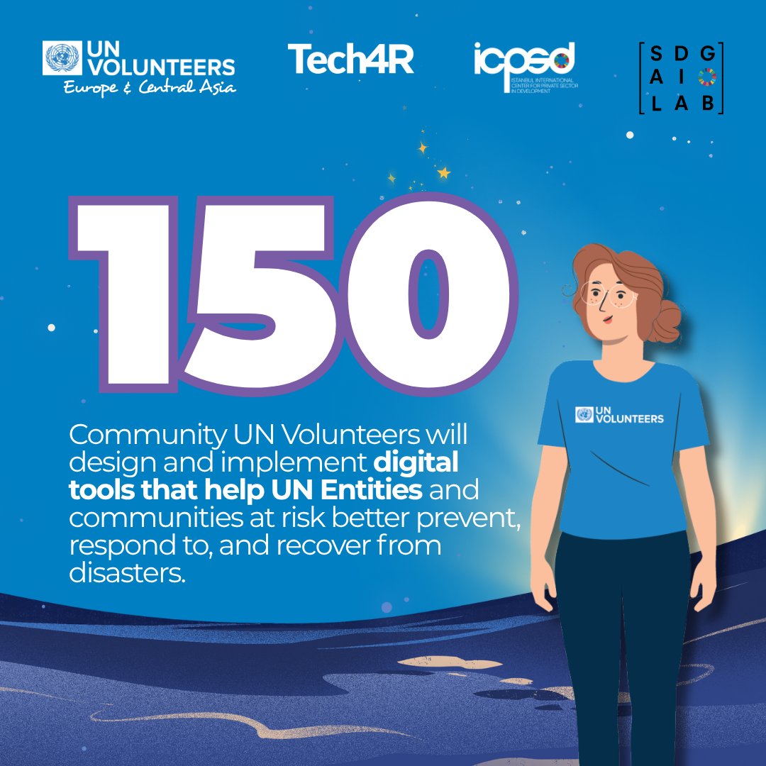 UNVEurasia's tweet image. 📢 Introducing #Tech4R 💡

Up to 150 UN Volunteers are joining forces to build digital solutions for disaster resilience across Europe and Central Asia.

Launched by UNV and UNDP ICPSD SDG AI Lab, the initiative supports the UN in driving digital innovation for stronger, safer…