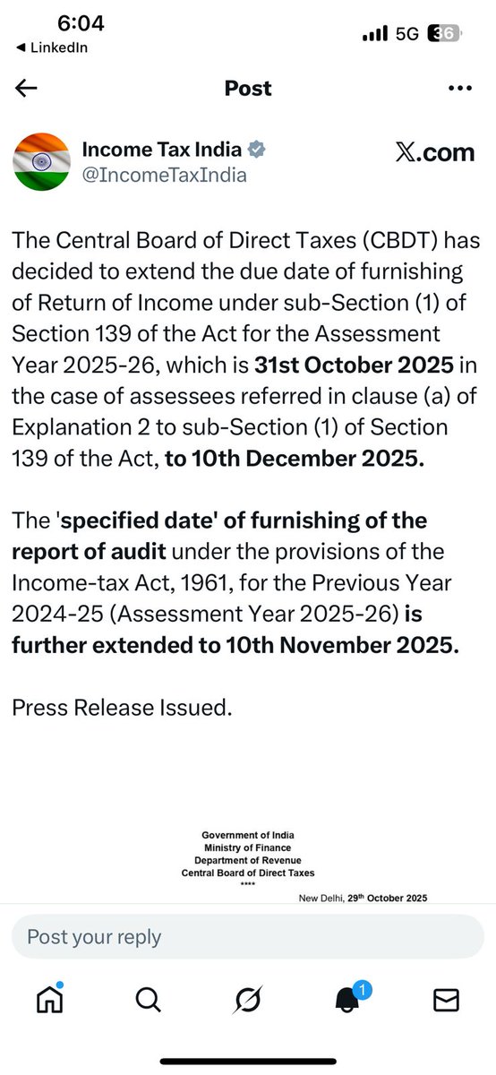 CANitinpathak's tweet image. 139(1) 31st October: 10th December  
Specified date 31st October to 10th November
 CA Nitin Pathak  More on blog:  canitinmpathak.blogspot.com

#ExtendTAXAUDITDUEDATE 
#extendauditduedate 
#itrdeadline 
#taxauditextension 
#taxaudit 
#taxauditduedate