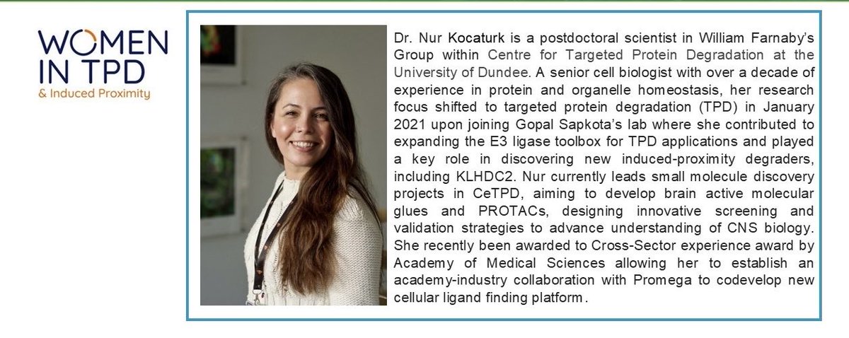 Congratulations to Dr. <a href="/nurkocaturk/">Nur Kocatürk</a> on being awarded a <a href="/WomenInTPD/">Women in TPD & Induced Proximity</a> conference scholarship to attend the 8th Annual Hanson Wade TPD and Induced Proximity conference in Boston! 👏👏👏