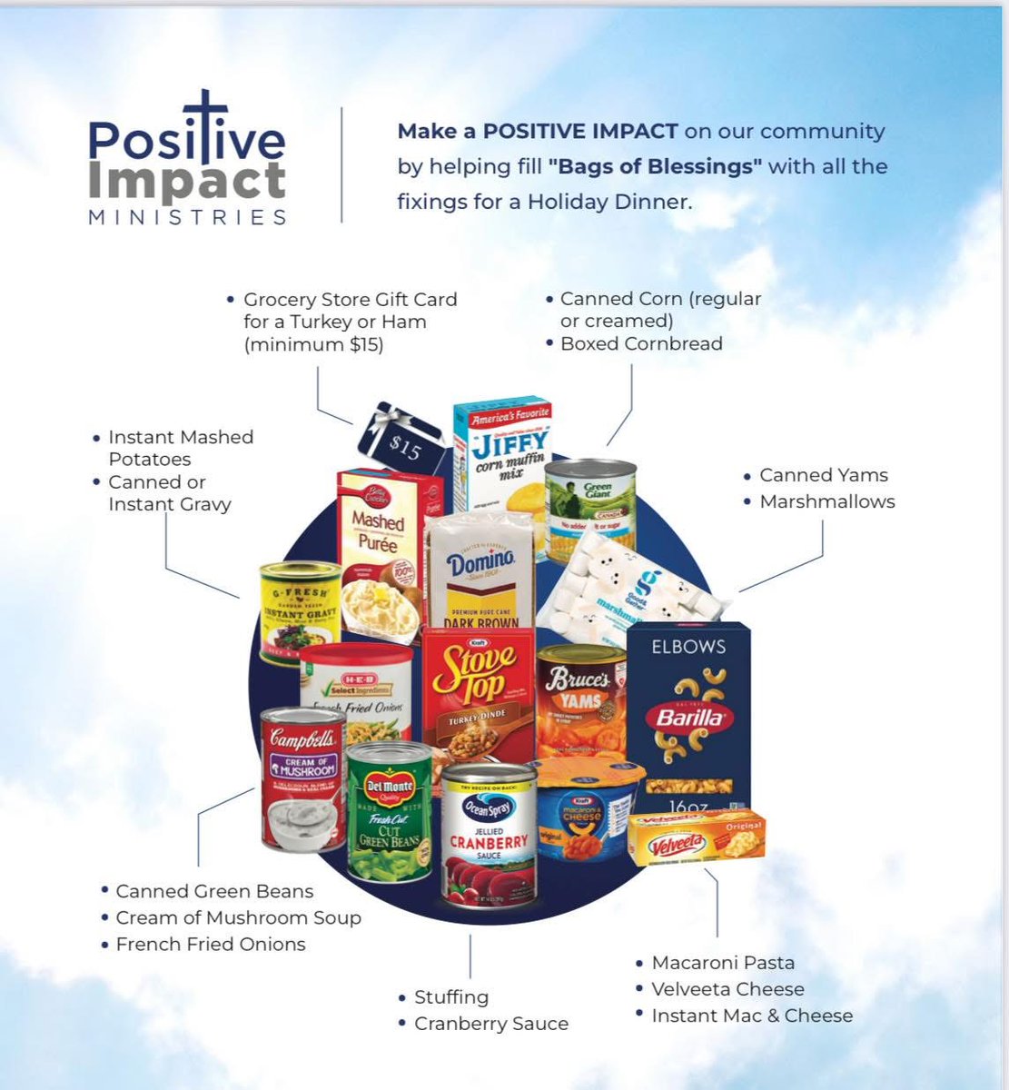 Looking for ways to make a meaningful impact during this government shutdown? Join forces with Positive Impact ST. PETE by donating to help fill “Bags of Blessings” for families in need. Drop-off donated items this Fri, Oct 31 from 8-11AM @ 1770 22nd St South in St. Petersburg.