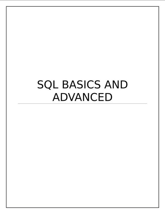 GlitchKnight88's tweet image. SQL Basics to Advance Notes 📘
To get it ✅
1. Like and comment 'SQL'
2. Repost 🌠
3. Follow me so that, I can dm.
#SQL
