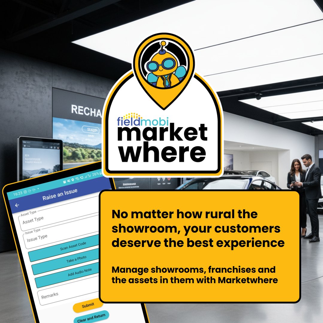 fieldmobi's tweet photo. Even the most rural showrooms deserve top-notch customer experiences ✨
With Fieldmobi Marketwhere, you can easily manage showrooms, franchises and assets no matter where they are. https://t.co/MmbUtTAjmy