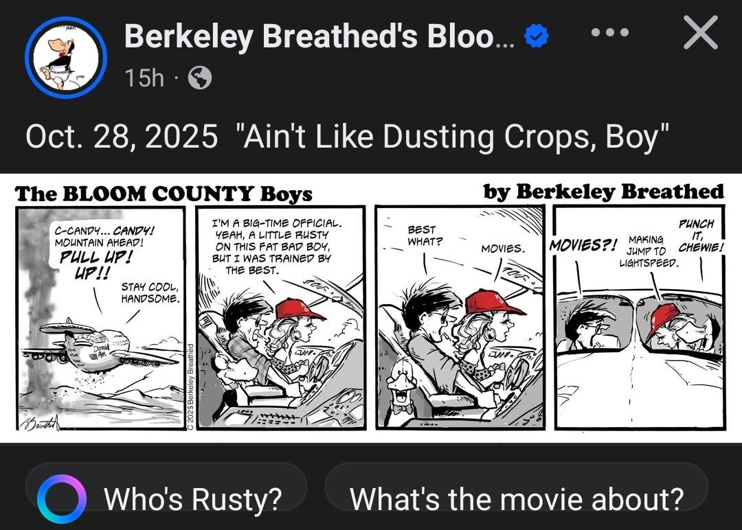 JonahFalcon's tweet image. The magic of AI.

"Who's Rusty?" 🤦‍♂️

#BloomCounty