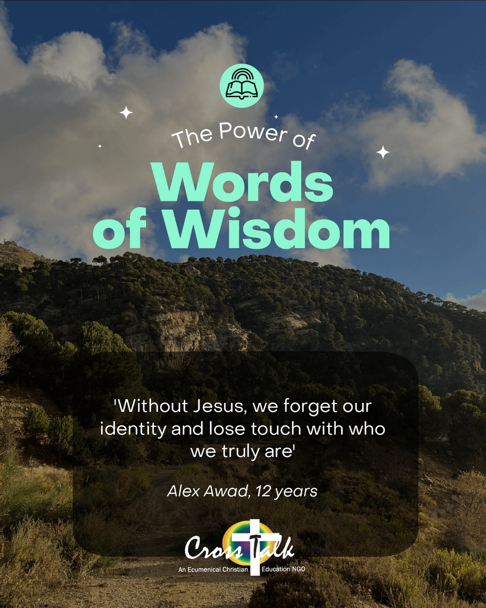 CrossTalkNGO's tweet photo. ✨ Weekly Wisdom from one of our young CrossTalk students!

💬 Faith keeps our identity strong. How has your faith helped you rediscover who you really are?

📍Picture taken during our hike in Boqaata (October 2025)

#CrossTalk #WeeklyWisdom #FaithInAction #BibleClass #Lebanon https://t.co/7DlPv1XpHt
