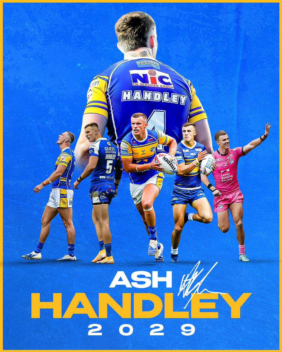 leedsrhinos's tweet image. Leeds Rhinos star Ash Handley has committed his future to the club after agreeing a long term contract extension that will keep him at AMT Headingley at least until the end of the 2029 Betfred Super League season. 
More therhinos.co.uk/article/22582/…
