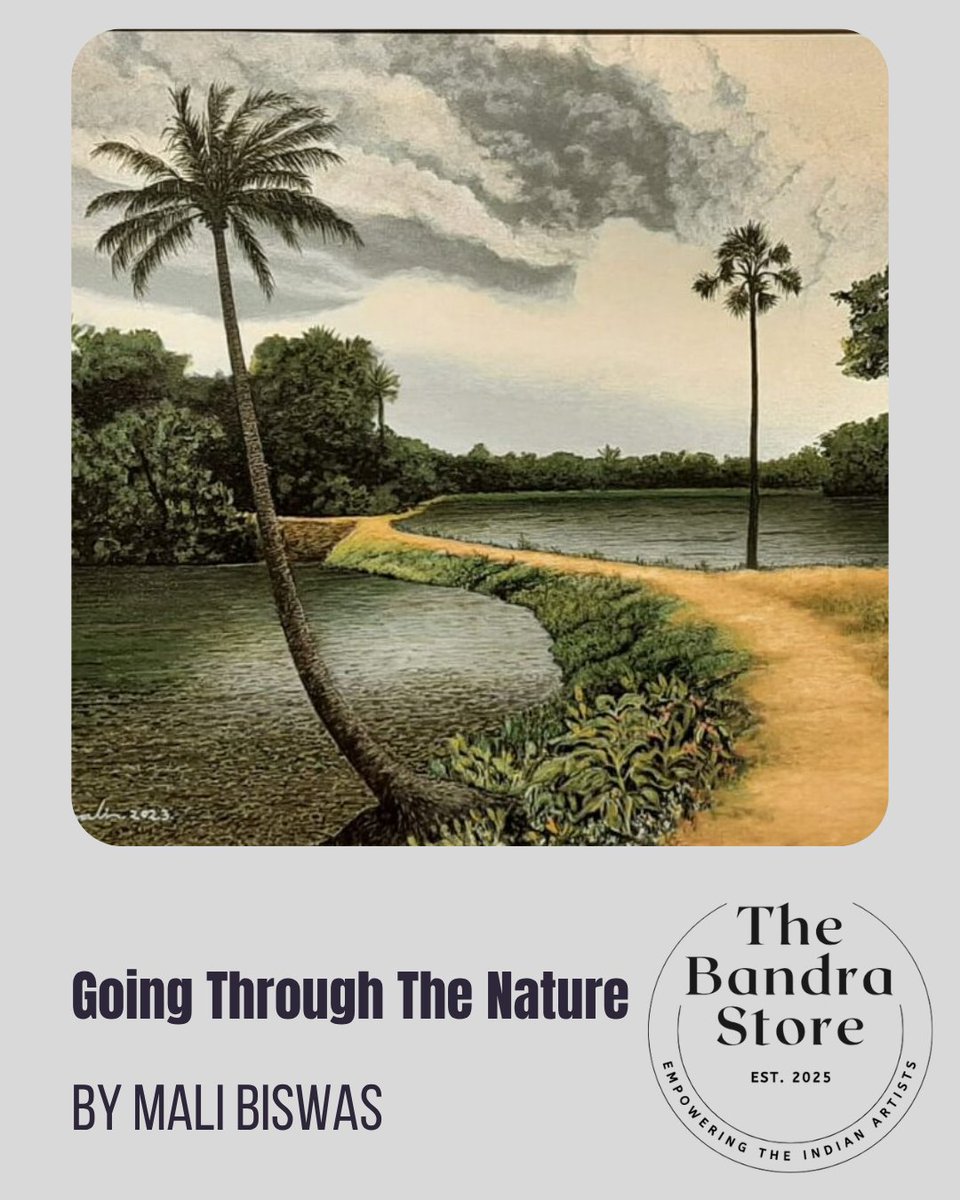 TheBandraStore's tweet photo. Mali Biswas is an expressive artist. From divine depictions like Kripakaram to serene landscapes, her art evokes peace &amp; reflection.

https://t.co/xtVYMhMb1p empowers Indian artists with online visibility, connecting creators with art lovers &amp; buyers. 

#IndianArt https://t.co/Zpt9111d2R
