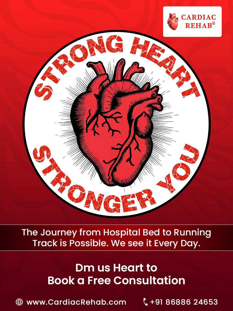 MyCardiacRehab's tweet photo. A stronger heart means a stronger you ❤️
At Cardiac Rehab, we help you recover, rebuild, and return to your active life with confidence.
.
.
#CardiacRehab #HeartHealth #HeartRecoveryJourney #RehabWorks #HealthyHeart #CardiacWellness #ReverseHeartDamage #ExerciseIsMedicine https://t.co/X0Xdv78TFb