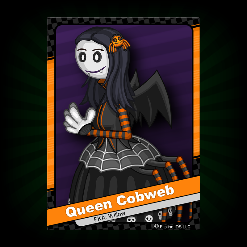 Spookdeck 05: Queen Cobweb! 
FKA: Willow
...
#papalouie #fliplinestudios #flipdeck #Halloween #spookdeck