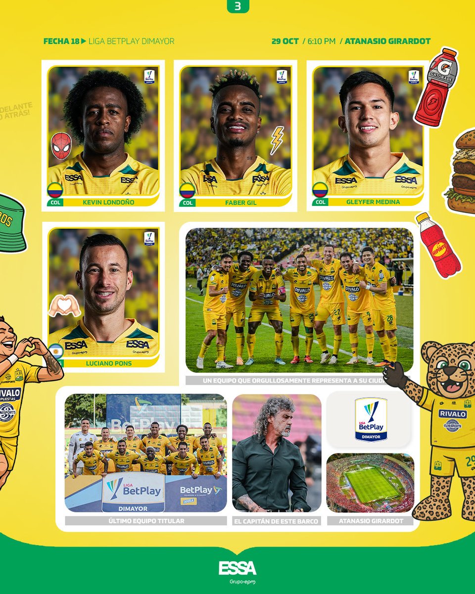 📋Conoce los jugadores convocados por el profesor Leonel Álvarez para visitar esta tarde a Independiente Medellín en el Atanasio Girardot.