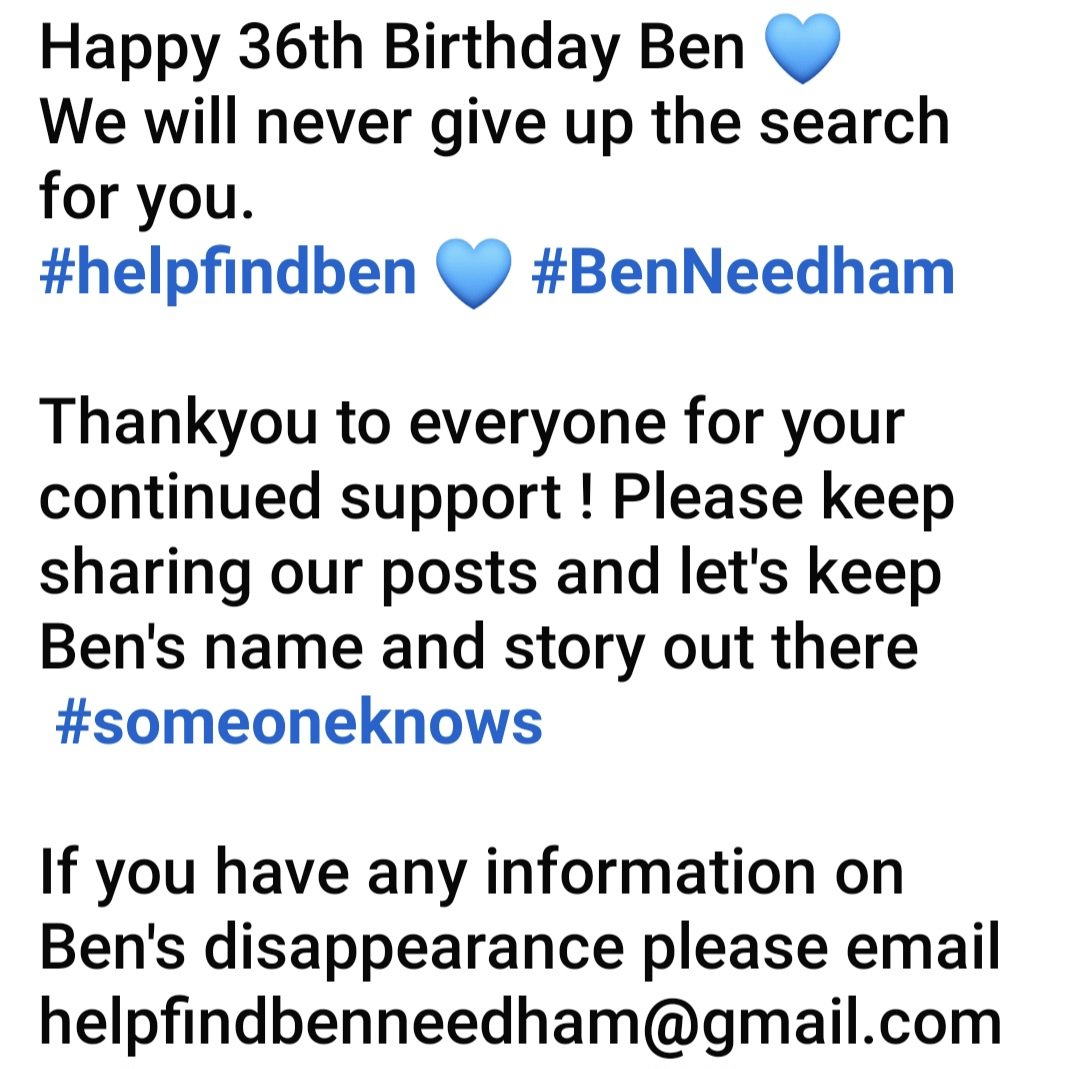 FindBenNeedham's tweet photo. Please share. #SomeoneKnows https://t.co/Y27lzbNWWK