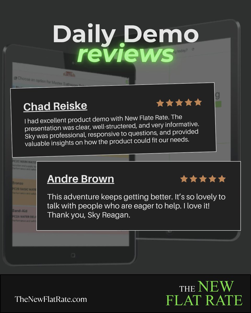 TheNewFlatRate's tweet image. The reviews are in... and they speak for themself. 

Book your daily demo today: hubs.ly/Q03Lzwvt0

What&apos;re you waiting for? 
#TheNewFlatRate #DailyDemo #MenuPricing