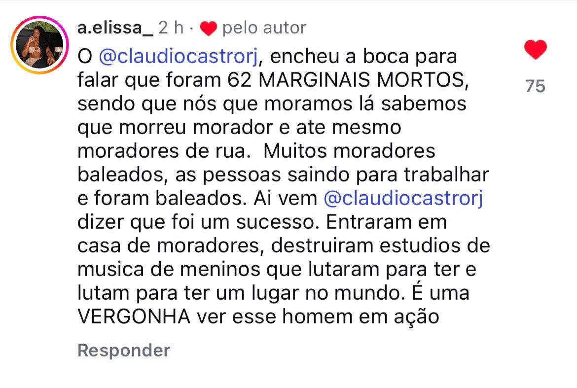 Enchem a boca pra dizer que só criminosos foram mortos, mas isso é o que eles acham da favela 

Todo mundo na favela é criminoso pra extrema direita