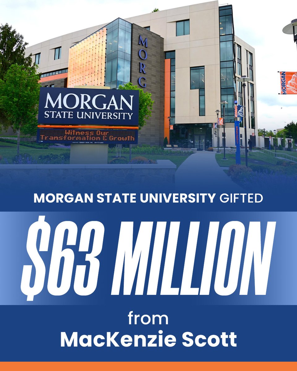 MorganStateU's tweet image. Morgan State University recently announced the exciting news of MacKenzie Scott’s second multimillion-dollar gift to the National Treasure.

University President David K. Wilson shared his reflections on this monumental gift.

🗞️ Learn More: pulse.ly/zzkbhsnrzo