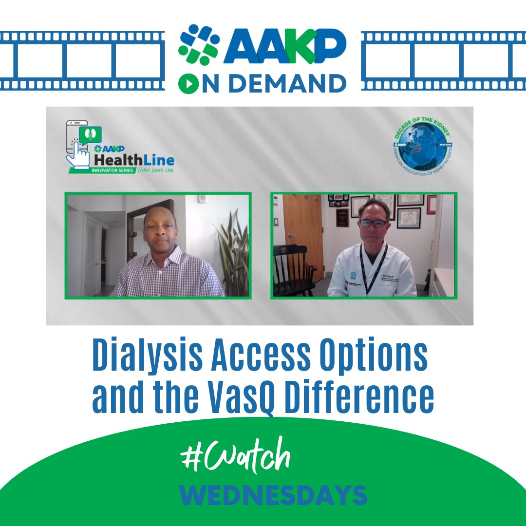 KidneyPatients's tweet image. 🎥#WatchWednesday
 AAKP’s HealthLine Innovator Webinar: Dialysis Access Options and the VasQ Difference, is now available OnDemand! 

Watch now -&amp;gt; bit.ly/4qzsXDy