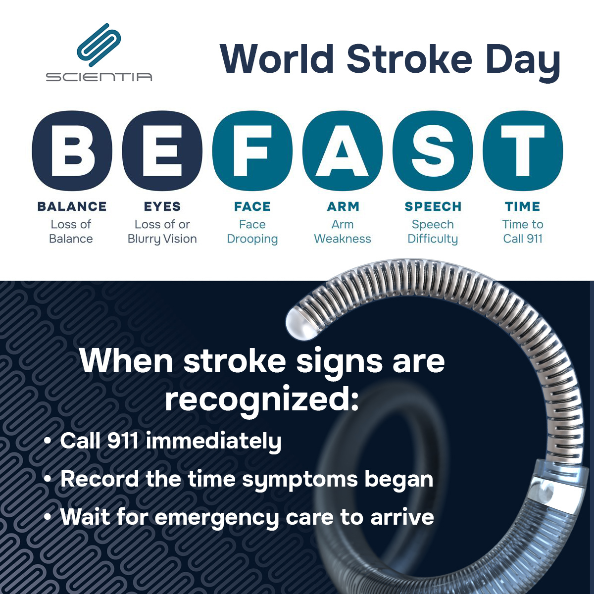 Today is World Stroke Day. 
Stroke can happen in moments, and according to the American Heart Association, up to 80% of strokes are preventable.  

Know the F.A.S.T. signs: 
Face drooping 
Arm weakness 
Speech difficulty 
Time to act