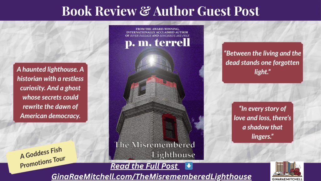 Review of THE MISREMEMBERED LIGHTHOUSE by p.m. terrell, who talks about a minor character who demanded a larger role."... ghostly suspense and historical intrigue that feels both chilling and deeply human." Win a $25 Amazon/BN GC. ginaraemitchell.com/the-misremembe… <a href="/GinaRaeMitchell/">Gina Rae 📚☕️</a>