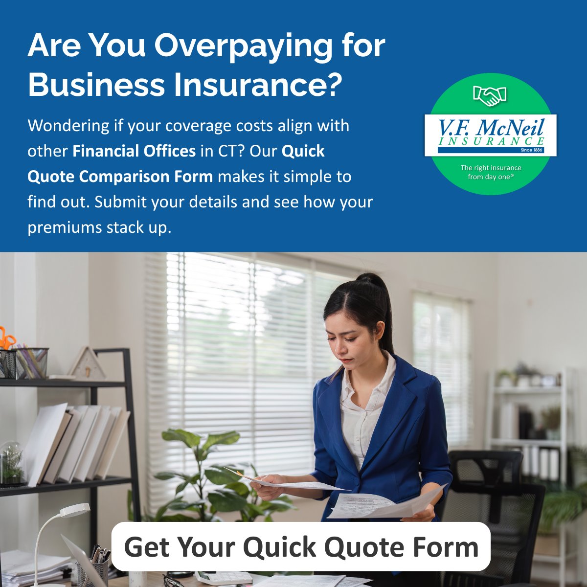 VFMcNeil's tweet photo. Financial Professionals in Connecticut — don’t overpay for business insurance. We’ve helped local practices improve coverage &amp; response time. Get our FREE Quick Quote Form, Complete, Return &amp; see how your policy stacks up! 🔗
https://t.co/mxwHyRuudV https://t.co/Bw9HRnfQ07