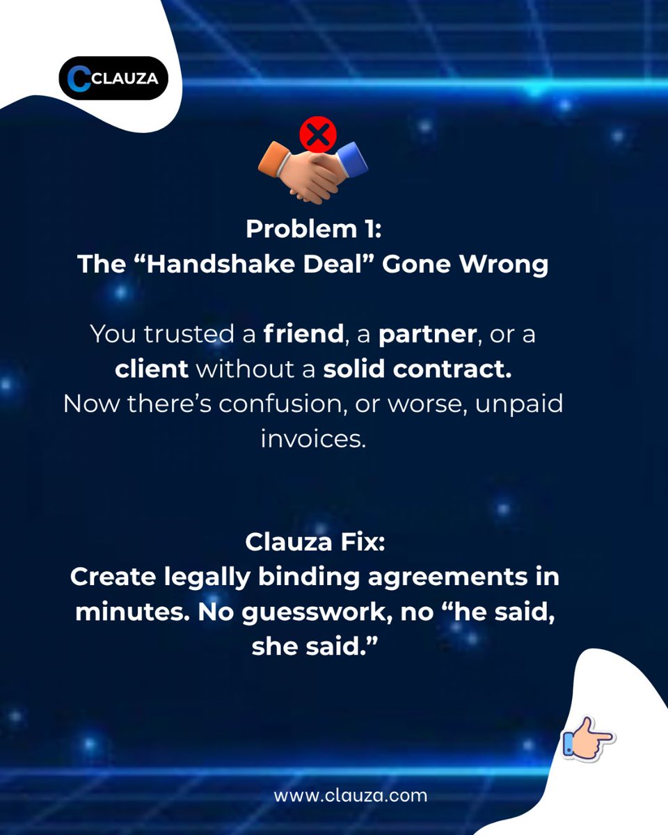 useclauza's tweet photo. You didn’t start your business to battle contracts, disputes, or compliance issues.
You started it to grow. 

Clauza helps you handle the legal side, so you can focus on building your dream.

Sign up today using the link in our bio.

#clauza #legaltech #startupng #businessng https://t.co/aMkN0gtEpR